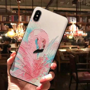 Floarea Flamingo 3D Grava Caz de Telefon pentru Samsung Galaxy S10e S8 S9 S10 S20 Ultra Plus Nota 8 9 10 Plus Coque TPU Moale Capacul din Spate