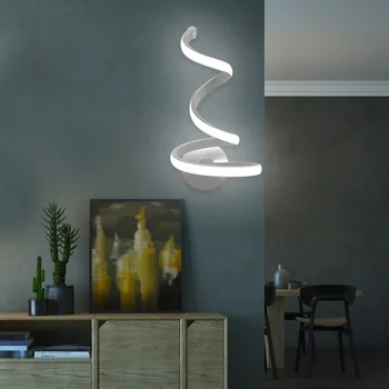 LED Spirală de Lumină Moderne, Creative, Montare pe Perete Noptiera Camera Lampă de Metal Sconces Lampa de Noptiera Dormitor Decor de Perete Arte