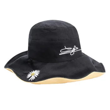 Daisy față-Verso Pescar Pălărie Cool Fata All-meci Casual Pălărie Găleată Pălării Pălăria Galbenă Drumeții Pălărie Găleată Pălării