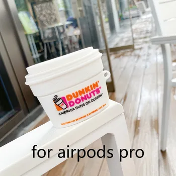 Brand Dunkin Donuts cafea Caz Pentru AirPods 1 2 pro de Încărcare Cutie Silicon Moale fără Fir Bluetooth Casti Proteja Capacul coque