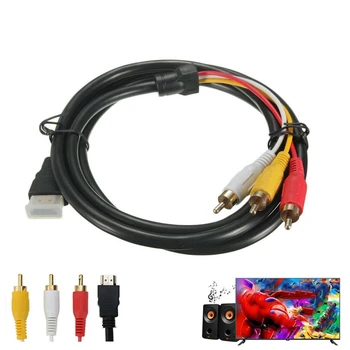 2 BUC HDMI de sex Masculin la 3 RCA AV o Video Cablu Adaptor 5FT HDMI la RCA O Cale de Transport pe Cablu Pentru TELEVIZOR HDTV, DVD 1,5 M