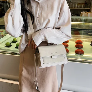 Sac de mici femei 2021 nou versiunea coreeană a pătrat mic sac curea de umar larg de moda Joker umăr geanta Messenger
