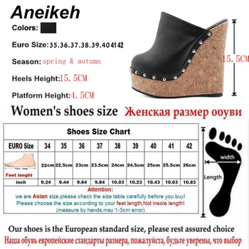 Aneikeh 2021 de Primavara/Toamna de Moda pentru Femei Papuci Cizme Nit PU Rotund Toe Pene Mozaic Doamnelor Pantofi de Zapatos De Mujer