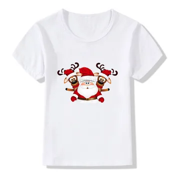 Copii de Craciun Mos craciun Cadou de Imprimare Tricou Copii, Crăciun Fericit Haine tricou Baiat&Fata Crăciun căpriorul Cadou Tricou Copil