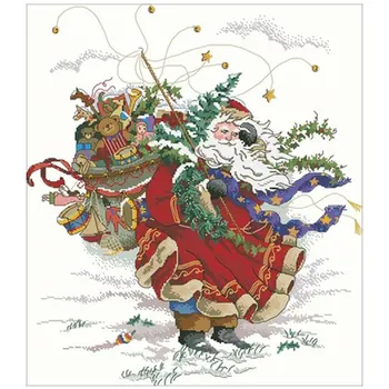 Moș Crăciun în zăpadă modele Numărat cruciulițe 11CT 14CT 18CT DIY Chineză cruciulițe Kituri de Broderie Manual Seturi