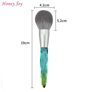 Rainbow Crystal Praf Mâner Perie Moale Capul Colorat Acrilic&UV Gel Unghii Curat Remover Pensula Manichiura Instrument 1 BUC