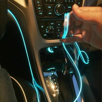 2m Accesorii Auto LED Rece lumini Decoratiuni Interioare Banda Neon EL-Wire Lămpi pentru Audi A4 B6 A3 A6 C5 Q7 A1 A5 A7 A8 Q5 R8 TT