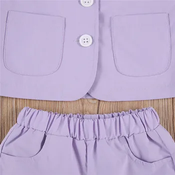 1-6Y Fete Casual Set 2020 Toamna Iarna Copii Single-Breasted Îmbrăcăminte Haina de Moda pantaloni Scurți Design de Costume Fete Seturi de Îmbrăcăminte