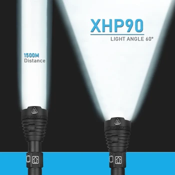300000LM xhp90.2 cel mai puternic led lanterna lanterna usb xhp50 reîncărcabilă lanterne tactice 18650 sau 26650 lampă de mână xhp70