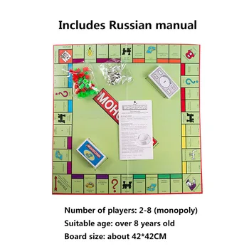 Monopolul rus de Versiunea Jucarii Educative Clasic Monopolul rus de Joc Tabla de Joc Jocuri de societate Jucarii pentru Petrecere Prieten de Familie Joc