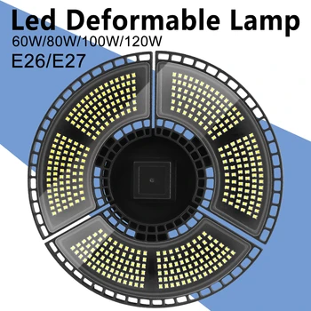 360 de Grade de Pliere Garaj Lumina 60W 80W 100W, 120W LED-uri Impermeabil Bec Senzor Inteligent OZN Lampă cu LED-uri Pentru Atelier Fabrica 2835 Cip