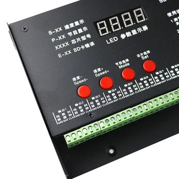 8192 Pixeli T8000 T-8000A AC 220V / 110VSD Card Pixel Controller pentru WS2801 WS2812B WS2811 LPD8806 RGB Benzi cu LED-uri Controler DC5V