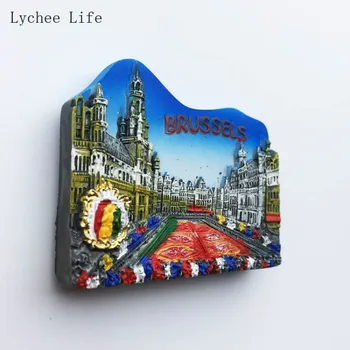 Lychee Viața Belgia Bruxelles Repere Turistice de Călătorie de Suveniruri 3D Rășină Magnet de Frigider Decor Acasă