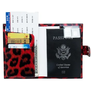 Piele De Leopard De Imprimare Pașaport De Călătorie Acoperă Dimensiune Universală Deținător De Pașaport Caz Pașaport Organizator Caz 4 Culori
