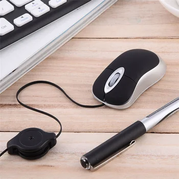 Retractabil Cablu USB de Birou Ergonomic Calculator PC Laptop Gaming mouse Minunat Mini Mouse cu Fir