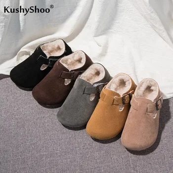 Kushyshoo Pantofi pentru Copii 2020 Moda Catarama Cârlig&bucla Primul Pietoni Casual Culoare Solidă Scurt de Pluș Cald anti-alunecare Moale Turma Pantofi