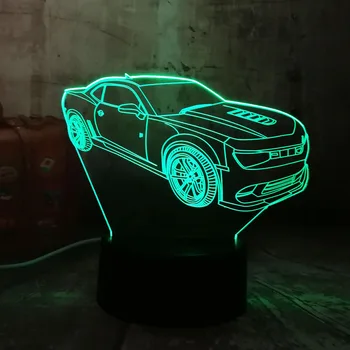 Moderne cu masini 3D LED RGB Lumina de Noapte în 7 Culori Schimbare USB Touch Dormitor Lampa de Masa Petrecere Acasă Decor Băiatul Copii lampa pentru Ziua copilului