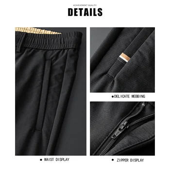 TFETTERS 2020 Moda Toamna Cordon Bărbați Pantaloni Noi Casual Anti-rid Zip Up Gros, Moale, Elastic Talie Plus Dimensiune M-5xl Pantaloni