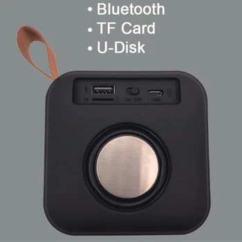 1buc Noua Versiune T5 Țesute Nete Difuzor Bluetooth Wireless Portabil Vorbitor Minunat Suport U-Disk, Card Tf Radio Fm, Negru