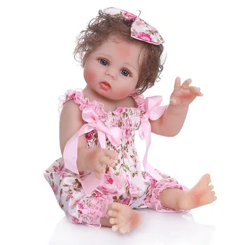 48cm Complet Moale de Silicon Corpul Renăscut Baby Girl Păpuși Și Rochie de Copil Minunat Model de Papusa Recuzită Fotografie de Crăciun Cadou de Ziua de nastere