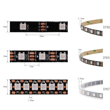 WS2812B WS2812 Individual Adresabile RGB Led Strip Lumina Kit DC5V Led Transformator de Alimentare SP108E WIFI Controler cu Led-uri