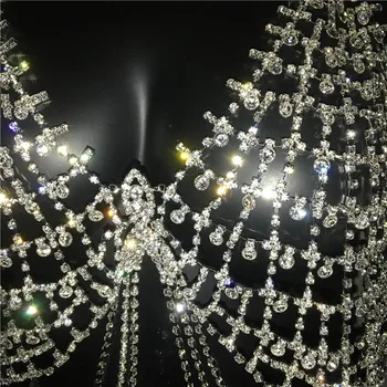AKYZO de Lux Stras Argint Lanț Tassel Camis Femei de Top Club de noapte Genial Diamant Artificial Festivalul de Plajă Purta Topuri de Cultură