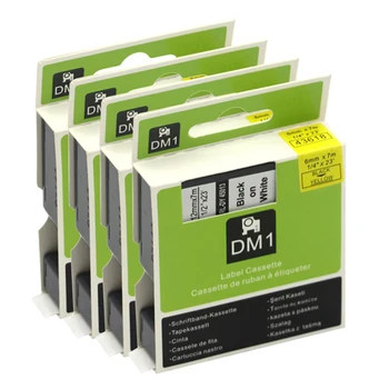 2020 nou Pentru Dymo Label 6Pack 45013 45017 Compatibil pentru Dymo D112mm Eticheta Bandă Neagră pe Etichetă Albă Casete Manager LM160 280 PNP