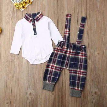 Crăciun Copil Nou-Născut Băieți Haine Bluza Romper Pleduri Salopete Pantaloni De Costum Set