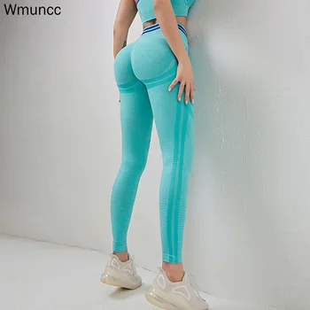 Wmuncc Femei Pantaloni De Yoga Seamless Legging Cu Talie Înaltă Compresie Colanti Sport Push-Up Rulează De Control Burtă Antrenament Sală De Gimnastică