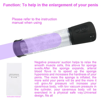 Automat Penis Pompa De Vid Penis De Extindere Pompa De Vacuum Aspirație Penis Extender Aeronave Cupa Jucarii Sexuale Pentru Barbati Exercițiu Negru