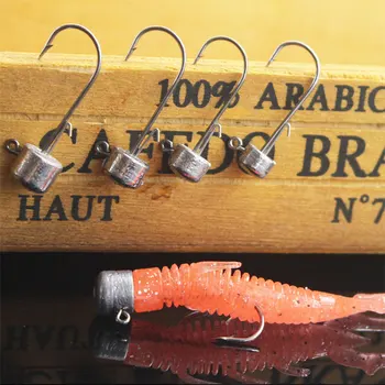 FANGBLUE 10buc Duce Cârlige de Pescuit Ghimpată Cap Jigging Otel Carbon Moale Worm Set Cârlig de Pescuit la Crap Accesorii Pentru Bass
