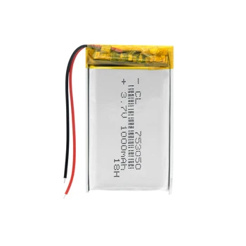 3.7 V 753050 1000mah smart home MP3 boxe Polimer Li-ion baterie Reîncărcabilă pentru dvr,GPS,mp3,mp4,PSP,power bank,BT headset