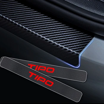Masina Pragului de Ușă Pedala de Autocolante de Paza Pentru FIAT panda Qubo TIpo Toro 4D fibra de Carbon autocolant Accesorii Auto 4BUC