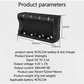 New Sosire RCR123A Încărcător Acumulator 16340 16350 16360 3.7 V Arlo Baterie Adaptor de Încărcare 8 Port Încărcător