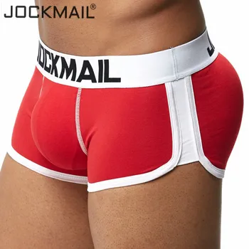 JOCKMAIL brand umflatura consolidarea bărbați chiloți boxer Trunchiuri sexy push-up cupa Pad Homosexuali penis Fata + Spate hip Spori fese