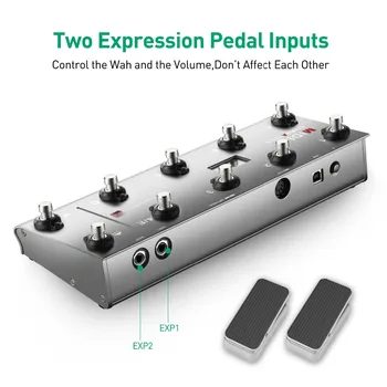 MIDI Comandantul Chitara Portabil USB Midi Foot Controller Cu 10 Foot Switch-uri 2 Expresia Efect Pedala de Mufe de 8 Gazdă Presetări