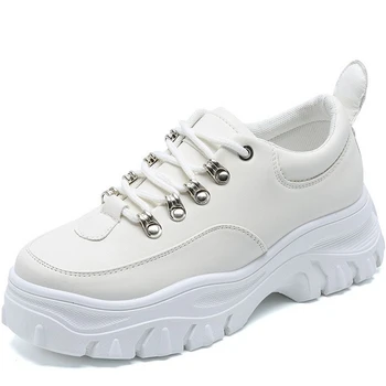 JIANBUDAN Femei adidasi Platforma wedge primavara toamna pantofi casual Confortabil strada de Mers pe jos pantofi pantofi Albi Marimea 36-41