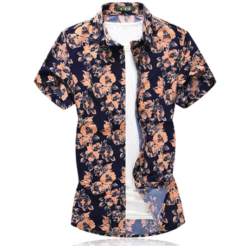 2021 Nou Tricou 95%Bumbac Confortabil Imprimare Tricou Barbati Hawaiian Casual Maneca Scurta Tricou Modis Camisa Stil Chinezesc Cămașa Cu Flori
