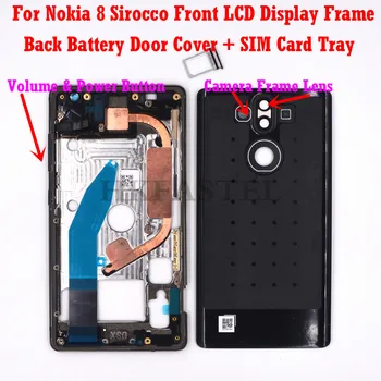 Pentru Nokia 8 Sirocco 8S Original Locuințe Telefon Mobil LCD Frontal Cadru Spate baterie capac usa SIM card tray volum, tasta power flex