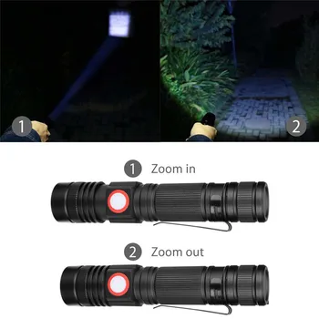 SANYI cu Zoom lanterna Lanterna 3 Moduri de Alimentare de 1 x 18650 baterie de Vânătoare de Iluminat 2000LM Felinar Portabil Camping Vânătoare