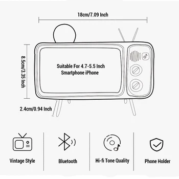 TV Telefon Mobil Titularul Stand Pentru iPhone de 4.7-5.5 inch Telefon Montare Suport Bluetooth Wireless Audio Vorbitor de Birou Suport de Telefon