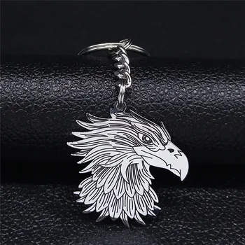 2021 Moda Egipt Cap de Vultur de Oțel Inoxidabil Breloc pentru Barbati de Culoare Argintie brelocuri Bijuterii llaveros hombre para K7S02