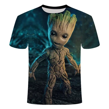 Super-erou Groot Film gardianul galaxiei tricou de Vara Noi Bărbați Imprimare 3D Bărbați Și Femei, copii groot ghiveci groot tricou