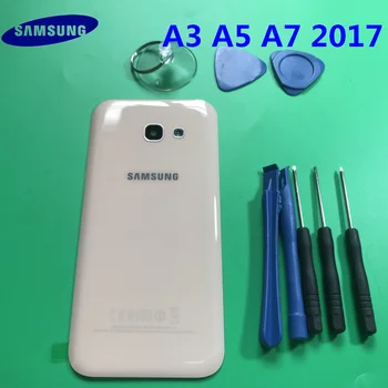 Original Panoul din Spate Baterie Sticla Usa din Spate Cover Pentru Samsung Galaxy 2017 A3 A320 A320F A5 A520 A520F A7 A720 instrument de schimb