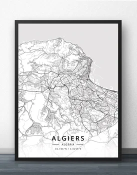 Alger Algeria Harta Poster