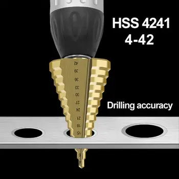 4-42mm HSS Titan Acoperite cu Pas Burghiu de Foraj Instrument de Putere pentru Metal din Lemn 2020