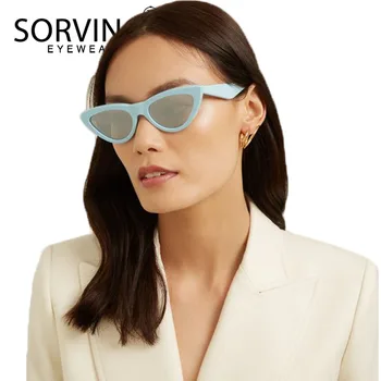 SORVINO Designer Triunghi Ochi de Pisica ochelari de Soare 2020 Femei Brand de Lux 90 Retro Bling Cateye Ochelari de Soare Bomboane Nuante de Negru SN245