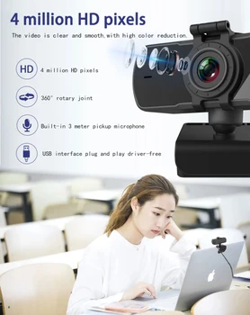Noul Auto-Focus Full HD Webcam 2K Camera Web Cu Microfon Camera Video Pentru Calculator Pc Gamer Complet Camera Web Pentru Laptop
