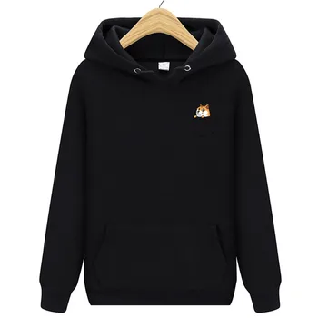 2019 moda nou brand de buzunar cat scrisoare print hoodie toamna și iarna nouă bărbați fleece hoodie jacheta cu gluga