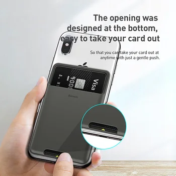 Baseus Telefon Universal Spate Slot pentru Card de Portofel Caz Pentru iPhone X Xs Lux 3M Autocolant Silicon Husă de Telefon Caz Pentru Samsung Xiaomi